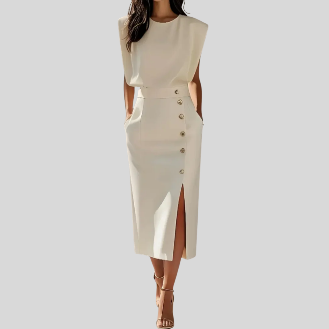 Dalia | Elegant Side Slit Midi Dress