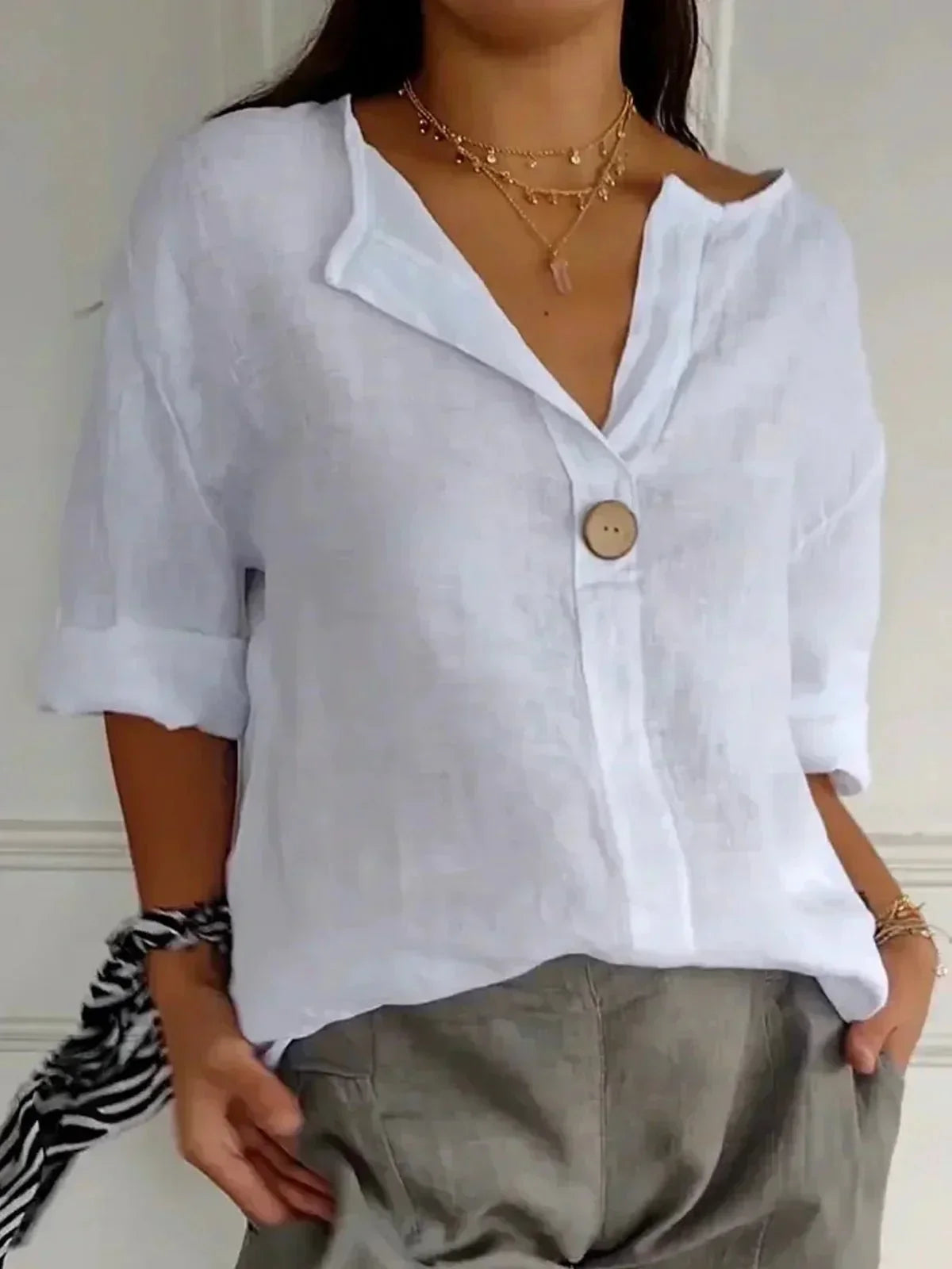 Relaxed V-Neck Top