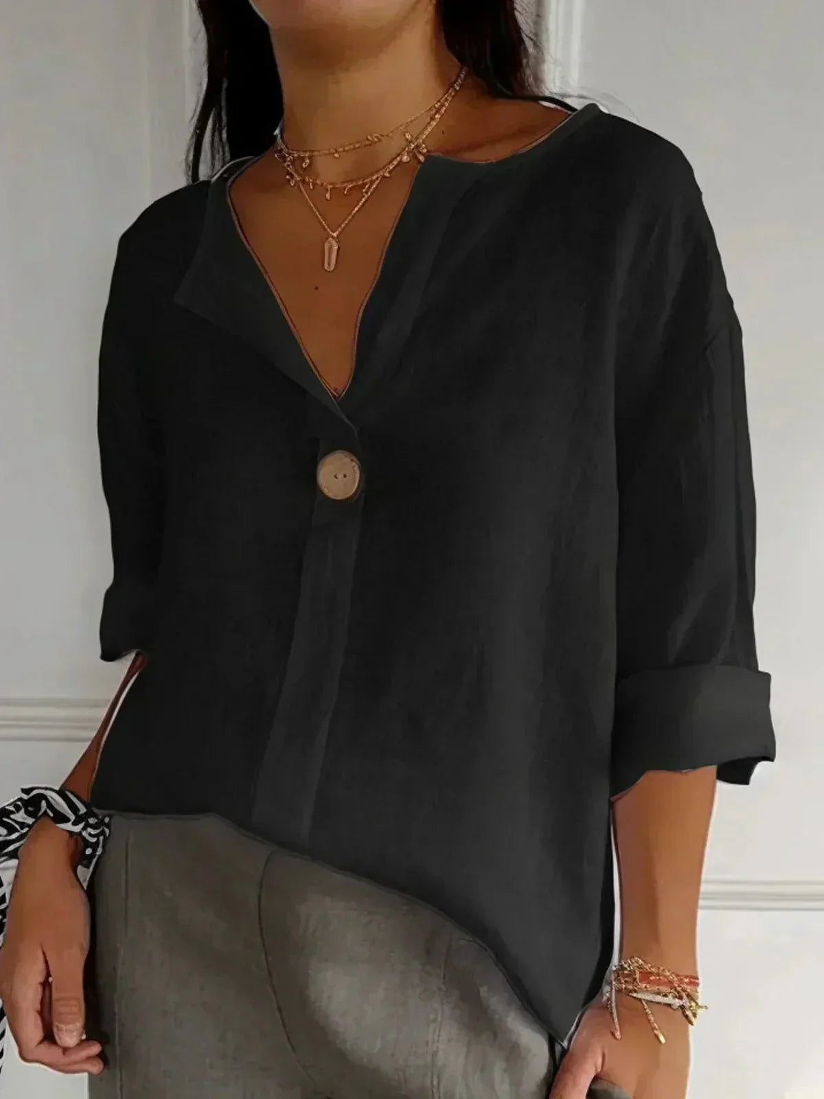 Relaxed V-Neck Top