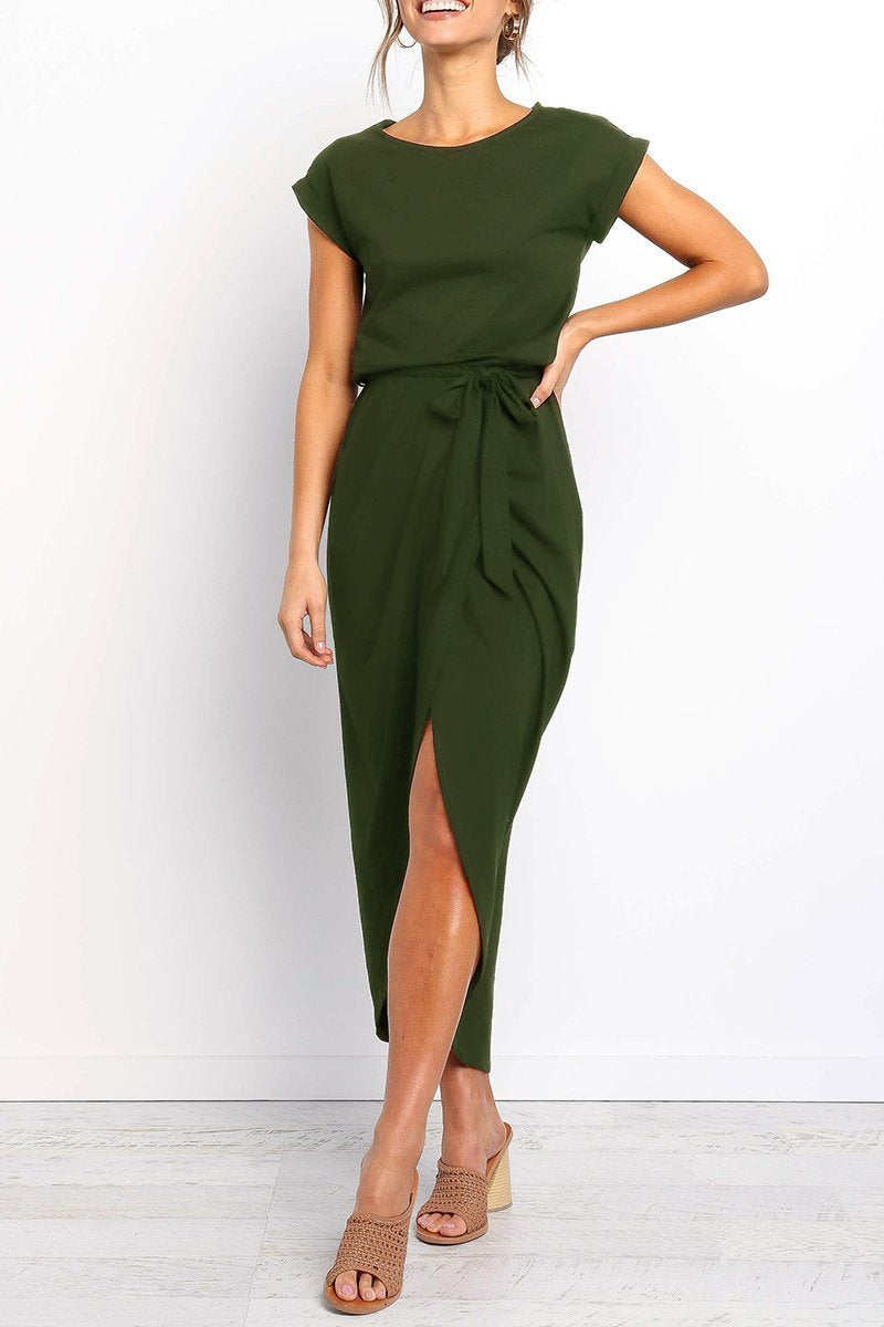 Maelis | Casual Tie-Waist Midi Dress
