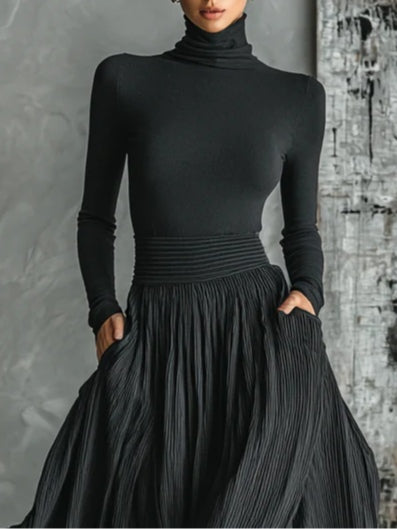 Elegant Pleated Maxi Skirt